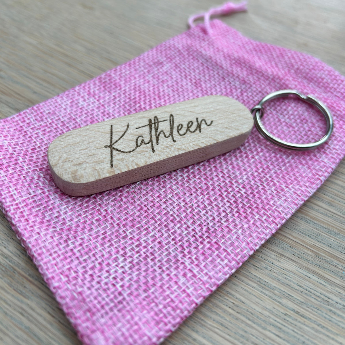 Personalised Solid Wood Keyring