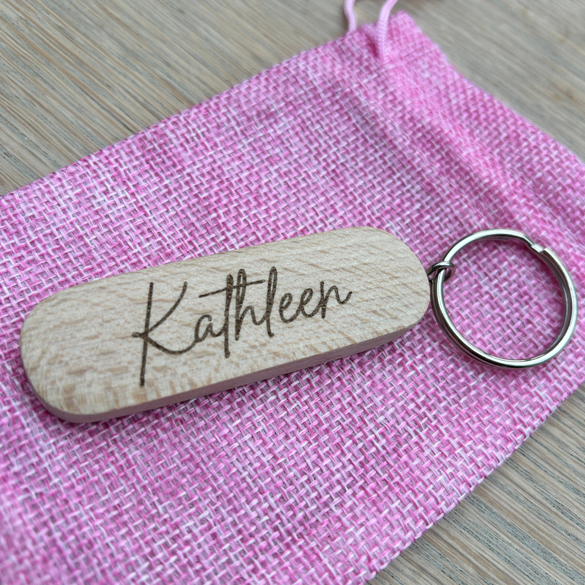 Personalised Solid Wood Keyring