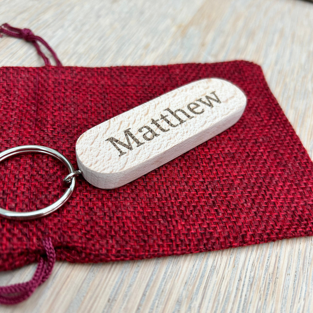 Personalised Solid Wood Keyring