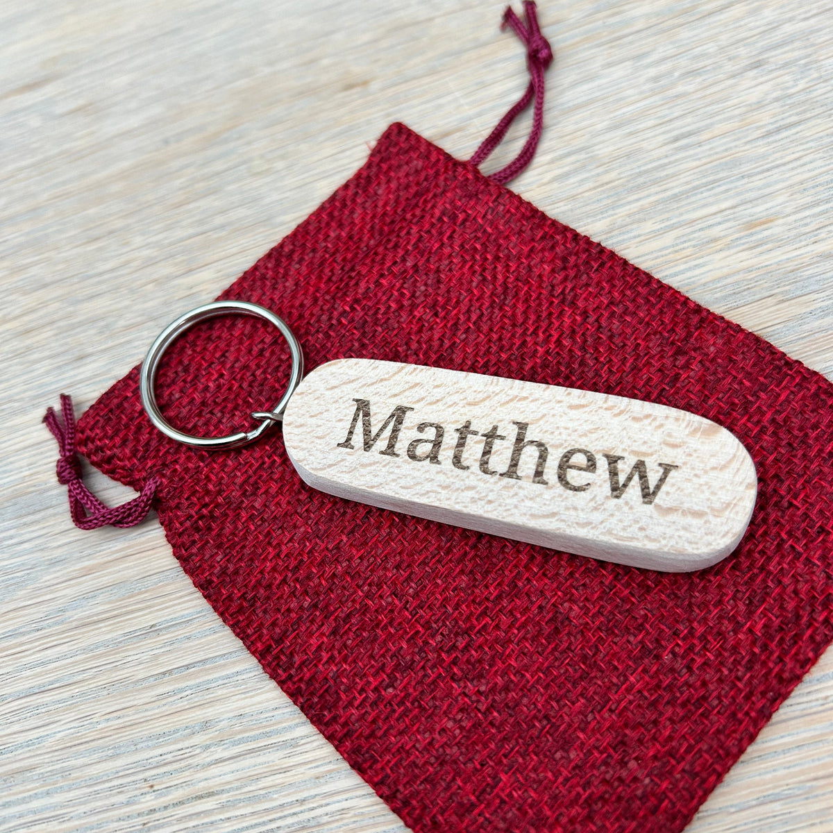 Personalised Solid Wood Keyring