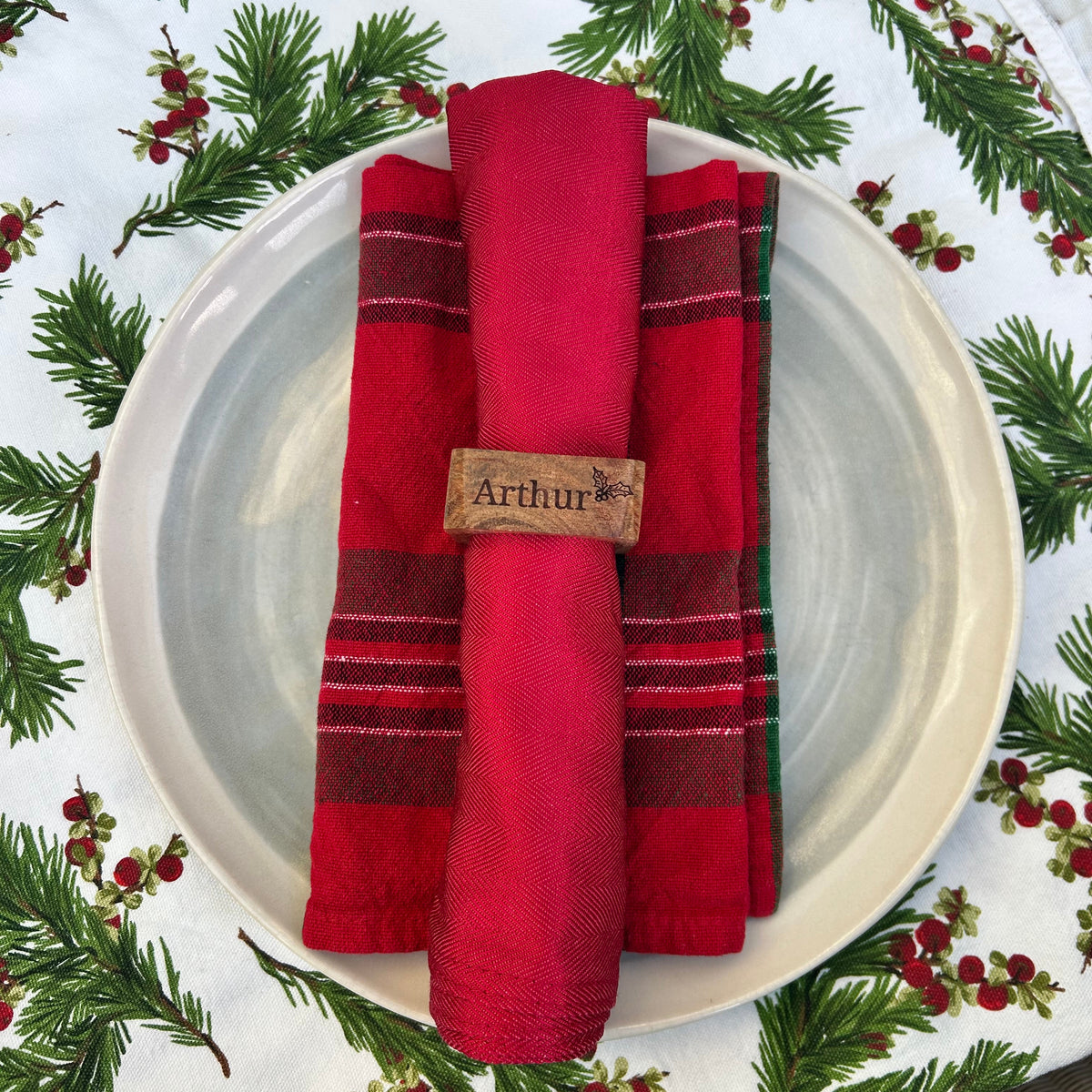Personalised Acacia Wood Napkin Rings