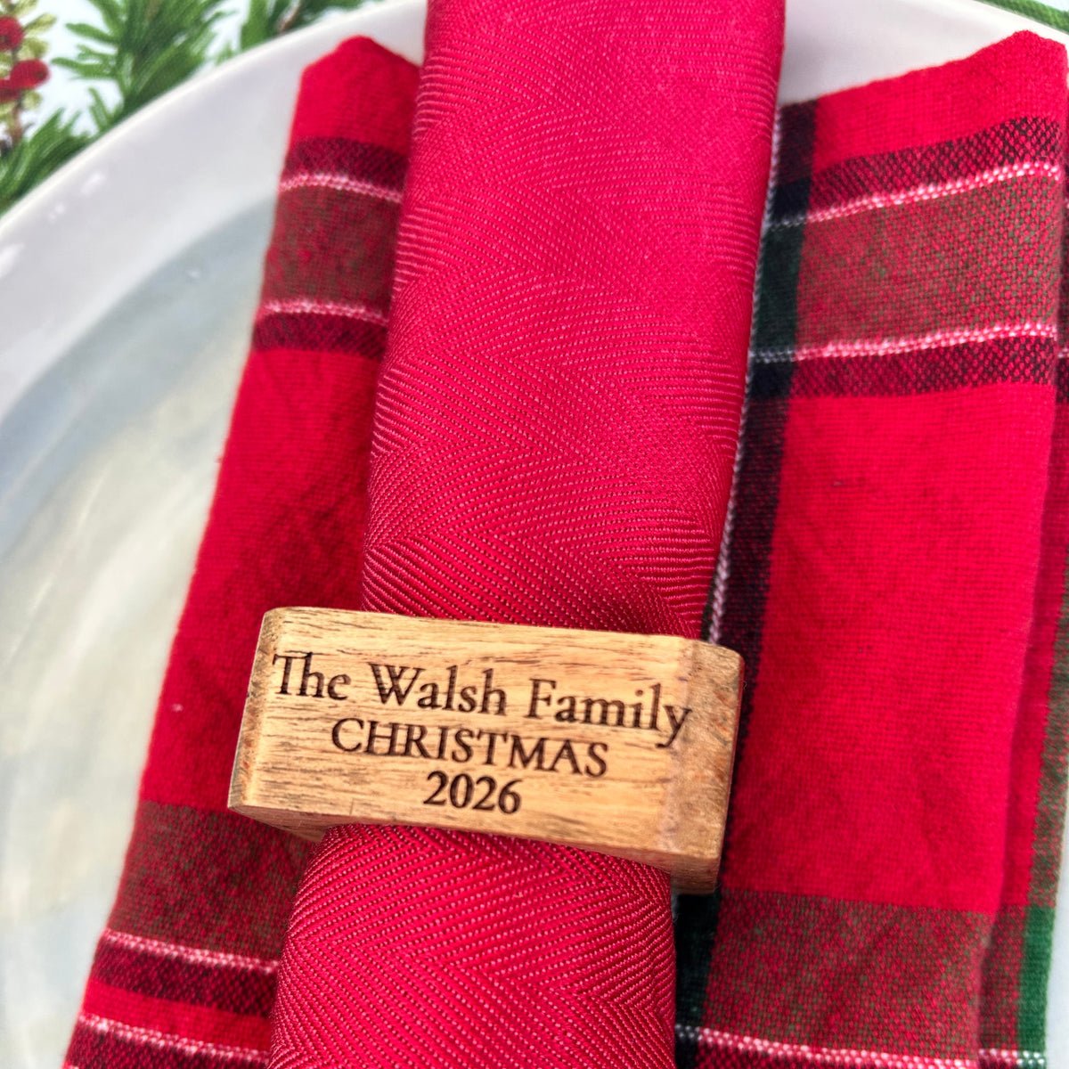 Personalised Acacia Wood Napkin Rings