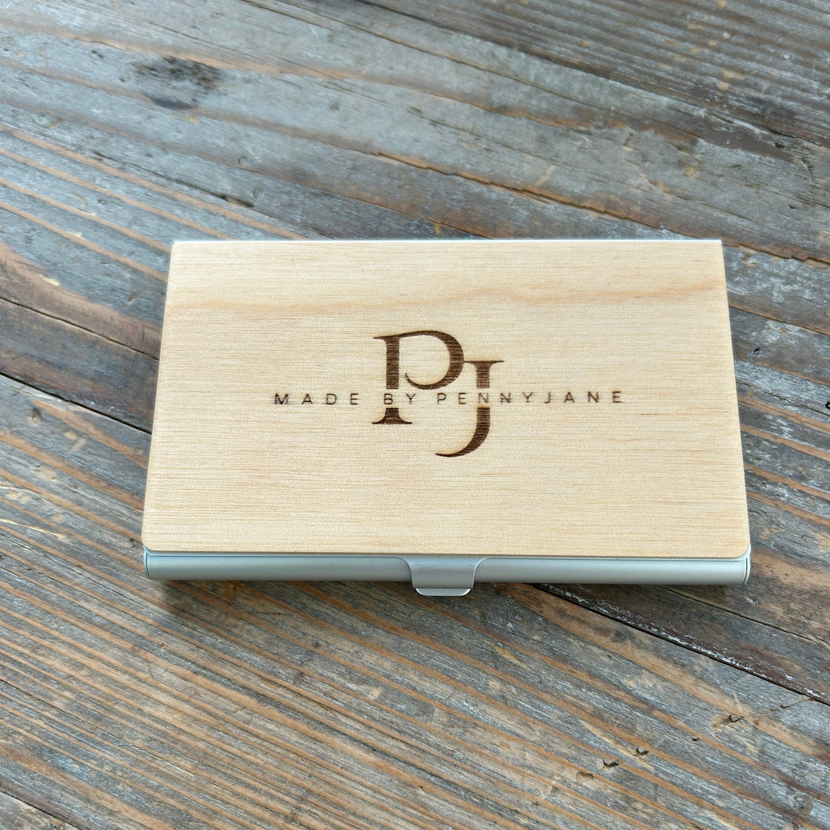 Personalised Wooden Business Card Holder