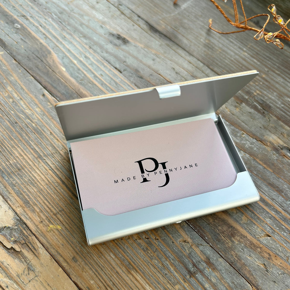 Personalised Wooden Business Card Holder