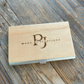Personalised Wooden Business Card Holder