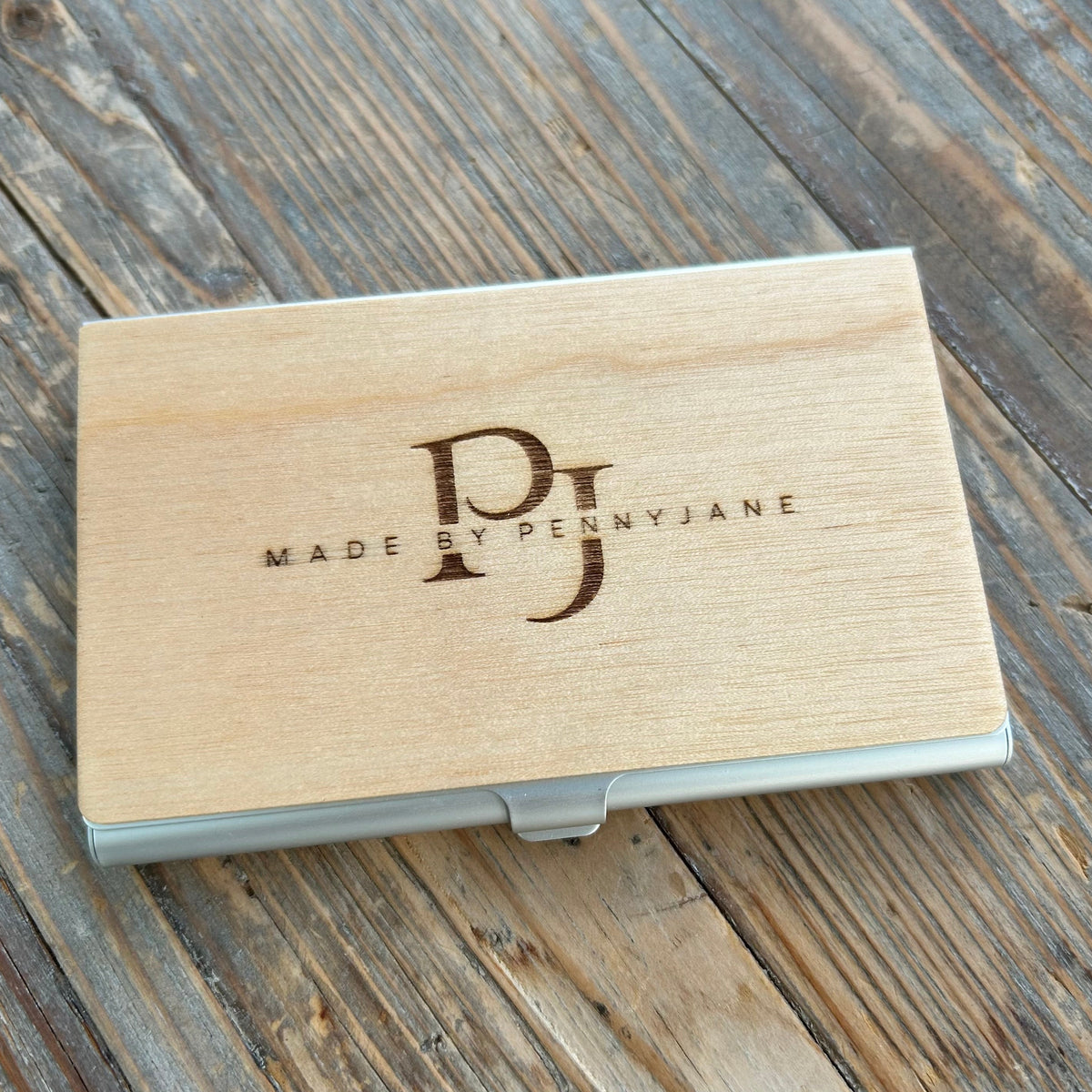 Branded Wooden Business Card Holder – Custom Logo Engraving