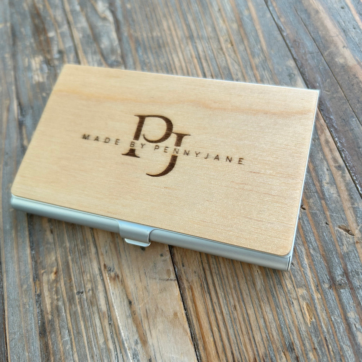 Personalised Wooden Business Card Holder