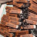 Branded Leather-Look Keyrings – Custom Logo Engraving