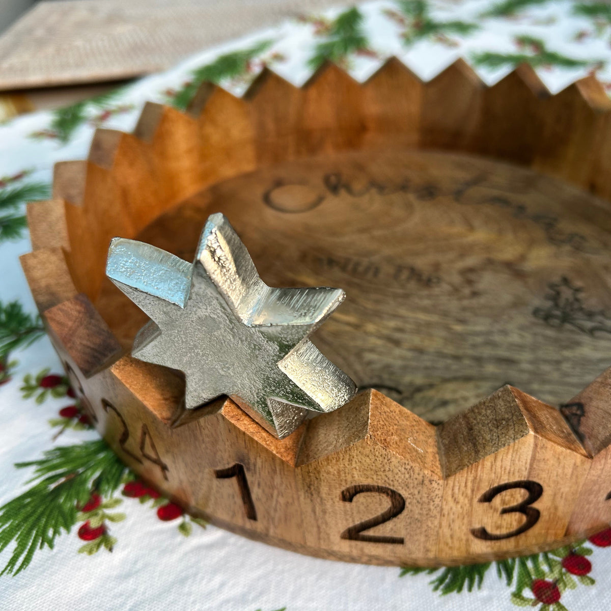 Personalised Wooden Christmas Advent Tray