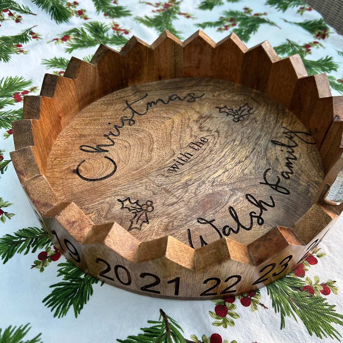 Personalised Wooden Christmas Advent Tray