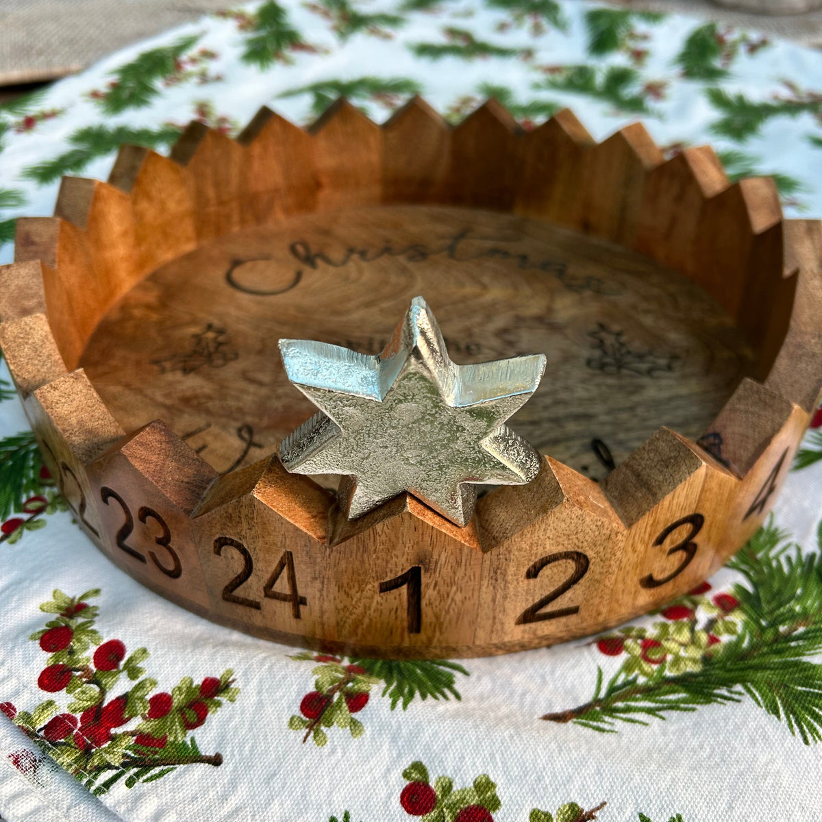 Personalised Wooden Christmas Advent Tray