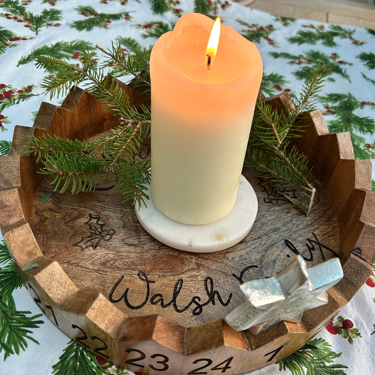 Personalised Wooden Christmas Advent Tray
