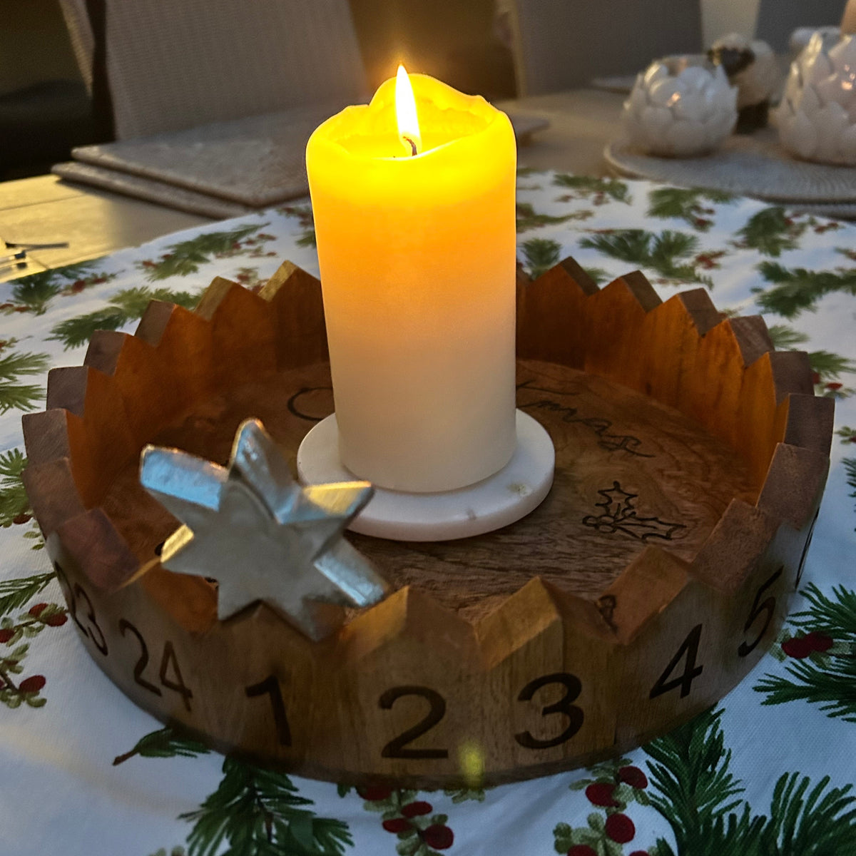 Personalised Wooden Christmas Advent Tray